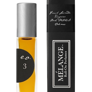 Melange French Lavender, Tangerine, Dark Patchouli & Oak Moss Roll On Perfume /.25 oz. Pure essential oil blend: e.o.3. VEGAN CRUELTY FREE