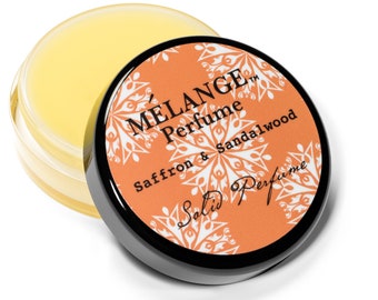 NEW! Saffron & Sandalwood Solid Perfume Single - Mélange - .56 ounces. Poured to order.  Base of Beeswax/Jojoba Oil/ CRUELTY FREE