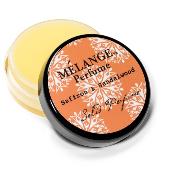 NEW! Saffron & Sandalwood Solid Perfume Single - Mélange - .56 ounces. Poured to order.  Base of Beeswax/Jojoba Oil/ CRUELTY FREE