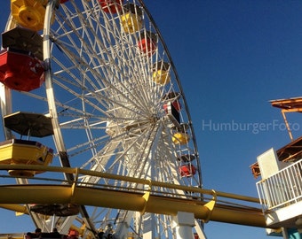 Ferris Wheel.  Beach photography, Santa Monica Pier, California, travel photography, colorful