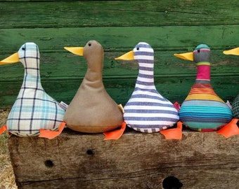 Cool Canard Doorstop / Bookend. Fabric duck doorstop. flat packed. Choice of design. Funny doorstops. Animal doorstops