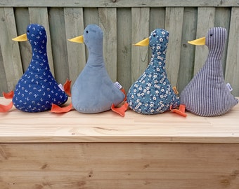 Cool Canard Doorstop / Bookend, Blue,Fill at home doorstop, DIY gift, Funny doorstop, duck decor, House warming, unique gift, fun gift,