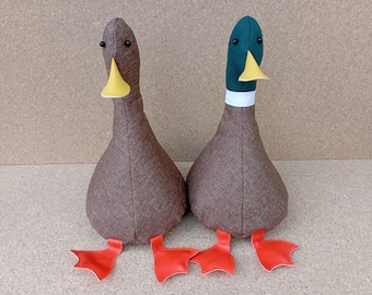 Cool Canard Doorstop / Bookends. Mallard duck pair - lovers - valentines - flat packed - wedding gift - anniversary - couples - home decor