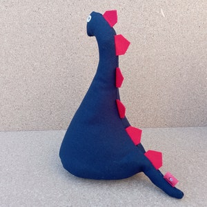 Dinosour Doorstop / Bookend Navy blue canvas flat-packed doorstop for home filling fun doorstop monster doorstop kids room nursery image 3