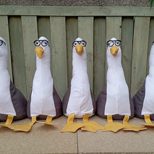 Eddie the Seagull Doorstop / Bookend DIY flat packed-Funny doorstop-Coastal decor-House warming-beach life-unique gift-birds-grey-white image 10