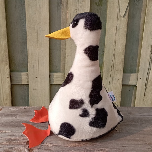 Cool Canard Doorstop / Bookend. Cow print faux fur, Fill at home, Funny doorstop, duck decor, Housewarming, unique gift, fun, home accent