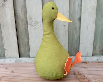 Cool Canard Doorstop / Bookend. apple green lime green- diy Funny doorstops duck decor House warming - unique gift - fun gift - home accent