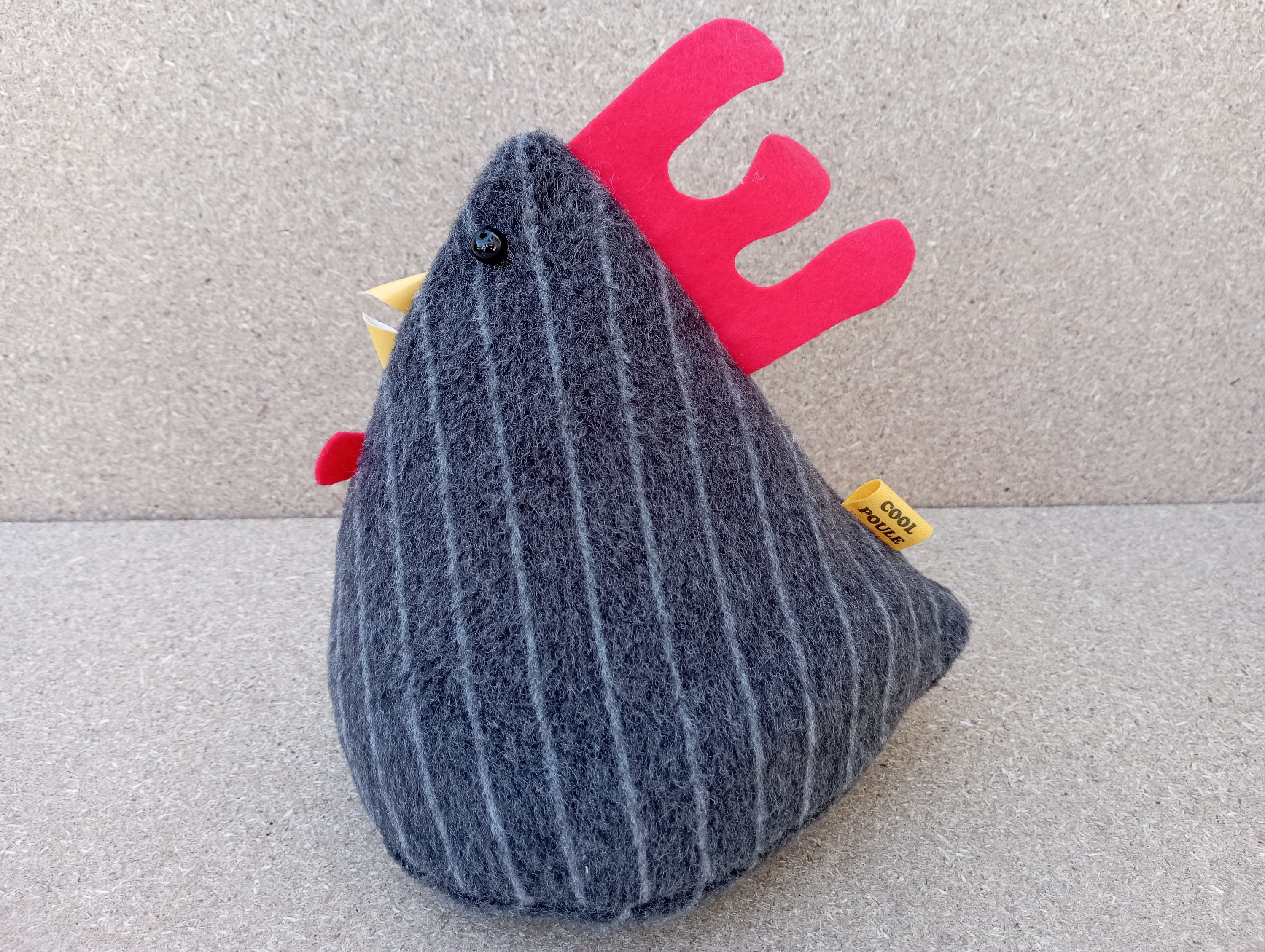 Cool Poule Doorstop/Bookend. Imprimé Léopard Bleu - Arrêt de Porte en Tissu Cale Poulet Fabriqué Fra