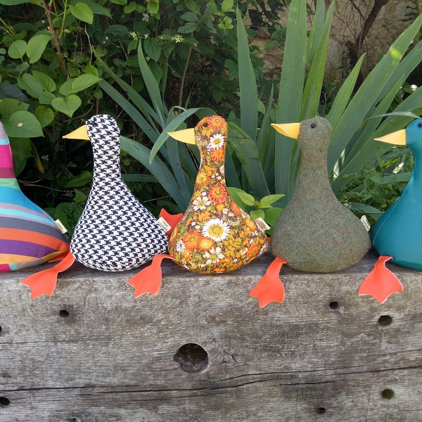 Cool Canard Doorstop / Bookend. Fabric duck doorstop. flat packed. Choice of design. Funny doorstops. Animal doorstops