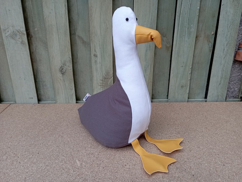 Eddie the Seagull Doorstop / Bookend DIY flat packed-Funny doorstop-Coastal decor-House warming-beach life-unique gift-birds-grey-white image 1