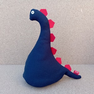 Dinosour Doorstop / Bookend Navy blue canvas flat-packed doorstop for home filling fun doorstop monster doorstop kids room nursery image 1