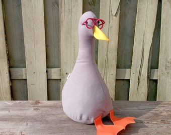 Cool Canard Doorstop / Bookend. light grey, Fill at home, Funny doorstop, duck decor, Housewarming, unique gift, fun, home accent