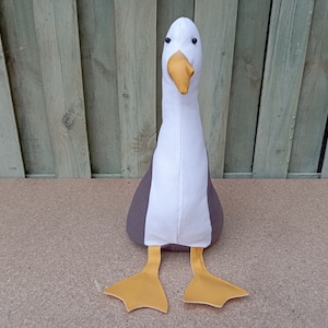 Eddie the Seagull Doorstop / Bookend DIY flat packed-Funny doorstop-Coastal decor-House warming-beach life-unique gift-birds-grey-white image 6