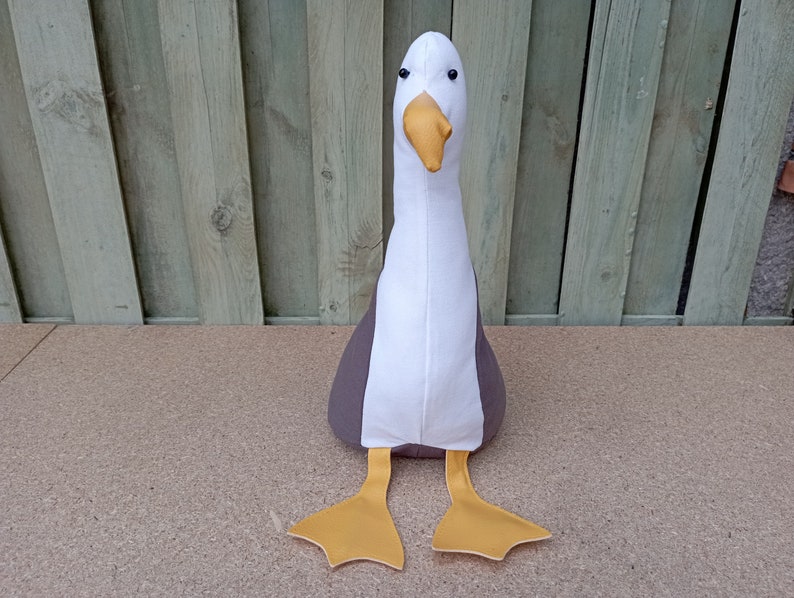 Eddie the Seagull Doorstop / Bookend DIY flat packed-Funny doorstop-Coastal decor-House warming-beach life-unique gift-birds-grey-white image 6