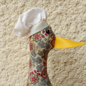 Cool Canard Doorstop / Bookend. Fabric duck doorstop. flat packed. floral heavy cotton. Funny doorstop. Animal doorstops, house warming image 7