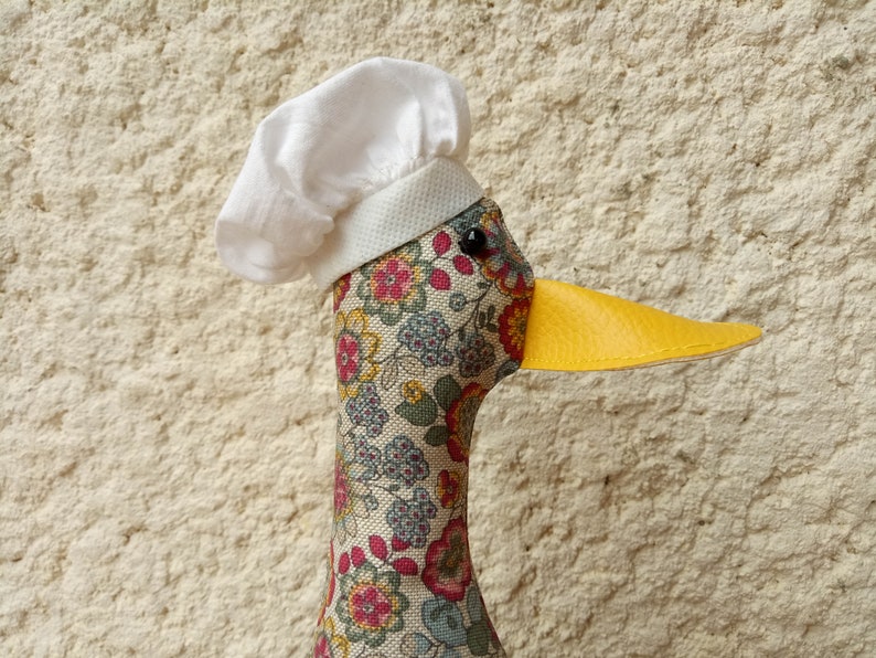 Cool Canard Doorstop / Bookend. Fabric duck doorstop. flat packed. floral heavy cotton. Funny doorstop. Animal doorstops, house warming image 7