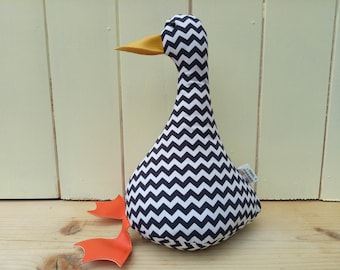 Cool Canard Doorstop / Bookend. Black and white duck. flat packed Choice of design Funny doorstops duck decor House warming different gift