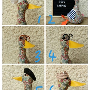 Cool Canard Doorstop / Bookend. Fabric duck doorstop. flat packed. floral heavy cotton. Funny doorstop. Animal doorstops, house warming image 5