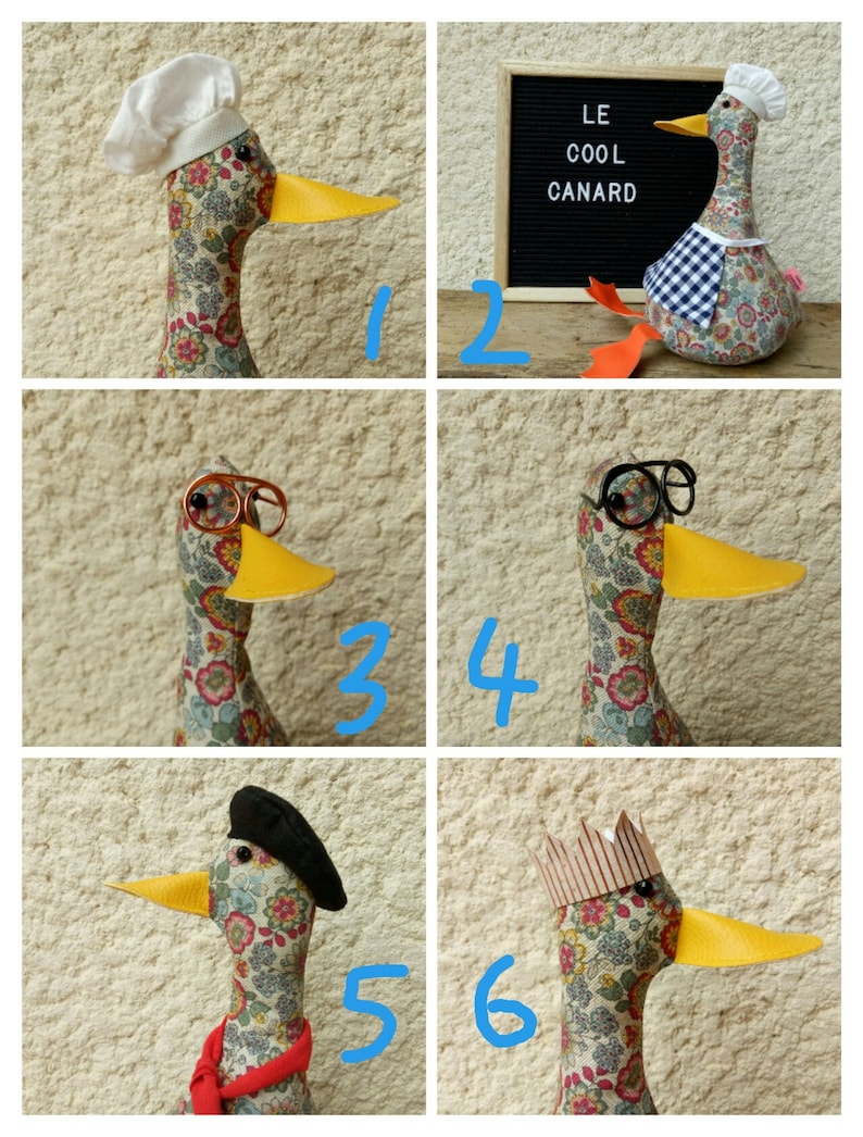 Cool Canard Doorstop / Bookend. Fabric duck doorstop. flat packed. floral heavy cotton. Funny doorstop. Animal doorstops, house warming image 5