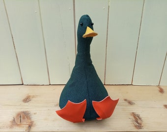 Tope de puerta/sujetalibros Cool Canard. Pato verde azulado. empaquetado plano Elección de diseño Divertidos topes de puerta decoración de pato Calentamiento de la casa regalo diferente