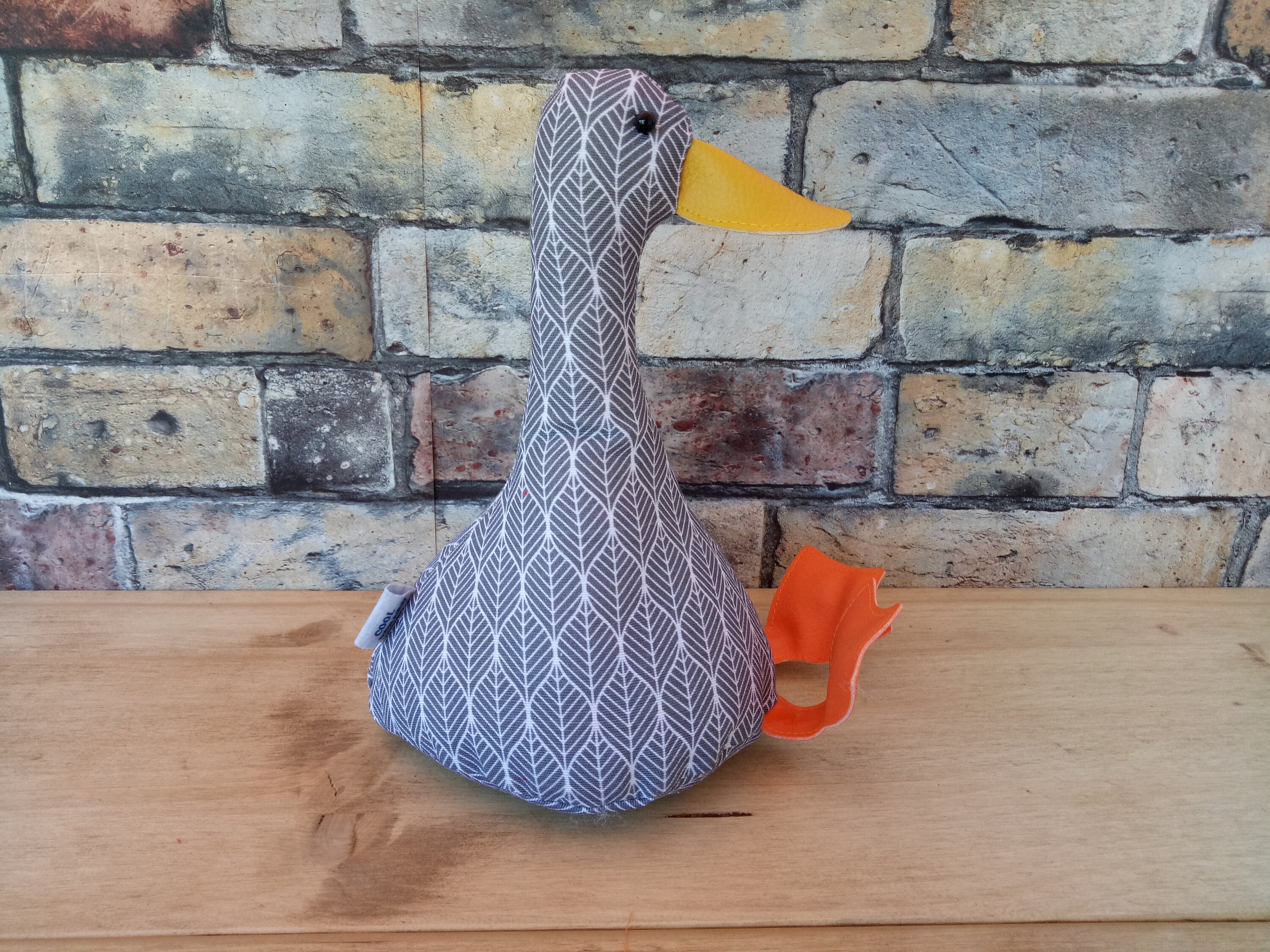 Cool Canard Doorstop/Serre-Livres. Toit de Porte en Tissu Canard. Toile Grise avec La Conception Bla