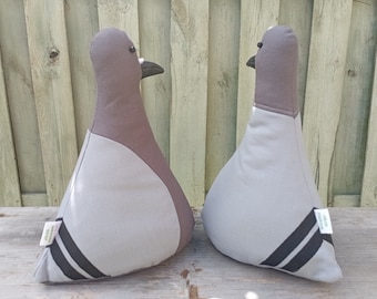 Pigeon doorstop, JoJo Pigeon, rock dove, DIY filling with rice, bird lovers, grey, home decor, common birds, housewarming, fun gift