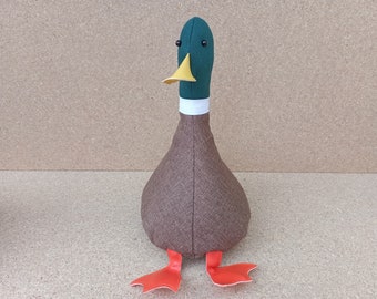 Cool Canard Doorstop / Bookend. Mallard duck male with or without bow tie - flat packed - wedding gift - anniversary - couples