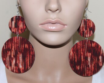Abstract Fabric Statement Earrings | Colorful Shoulder Duster Earrings| Clip-on Available