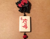 Want Toto to follow you home quot Mahj Me Up, Scottie quot pin can make it happen. Vintage red coin and Scor-Mor boxwood 6 Crak MAH JONGG tile.
