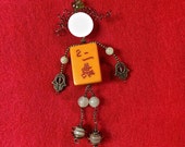 For the Mah Jongg Goddess in your life Madame Mahj 39 s unique MJ doll pin. Demi-parure Vintage Bakelite 2 Crak tile brooch jade earrings