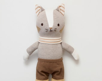 Organic Cat Doll / stuffed animal toy / handmade eco friendly kitten
