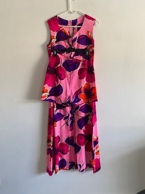 Vintage 1960s Hawaiian Print Dress and Matching Sh