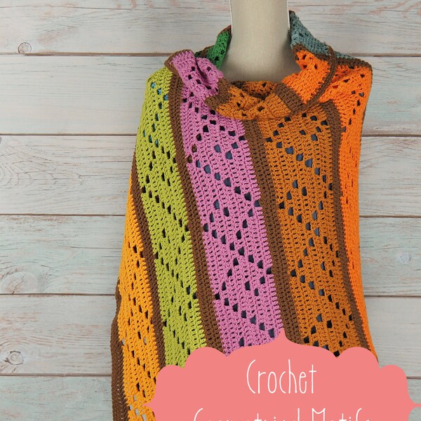Crochet pattern geometrical motif "Cecina"