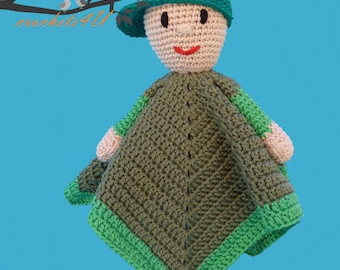 crochet pattern lovey boy, security blanket, crochet pattern