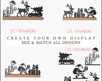 5 Christmas Designs STL | Christmas Decoration 3D Print | Christmas Figures | Mix & Match