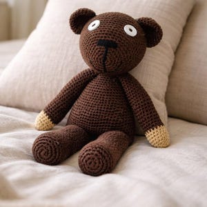 Haakpatroon Mr. Bean teddy - Haakpatroon Teddybeer - Mr Bean Beer Haken, Gehaakte Knuffel voor Beginners, Teddy Mr. Bean