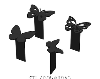 Butterfly Bookmark STL | Set of 4 Butterflies | 3D Print File | Bookmark | Butterfly Lover | Digital Download