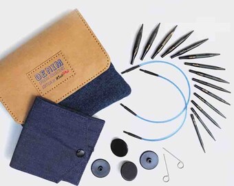 KnitPro Interchangeable needle set mini wood indigo