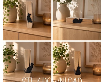 Cat Bookmarks STL | Set of 4 Cats | 3D Print File | Bookmark | Cat Lover | Digital Download