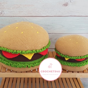 Crochet pattern hamburger cushion hamburger pillow