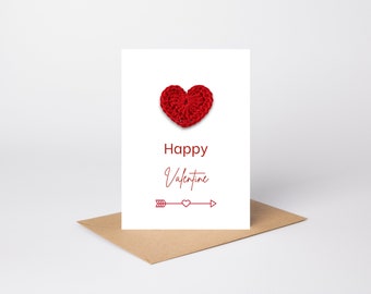 Digital Crochet Love Valentine's Day Card - Pattern and Printable Greeting Card - Instant Download