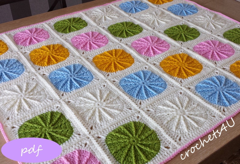 crochet pattern, circle afghan, crochet blanket pattern, baby blanket pattern zdjęcie 1