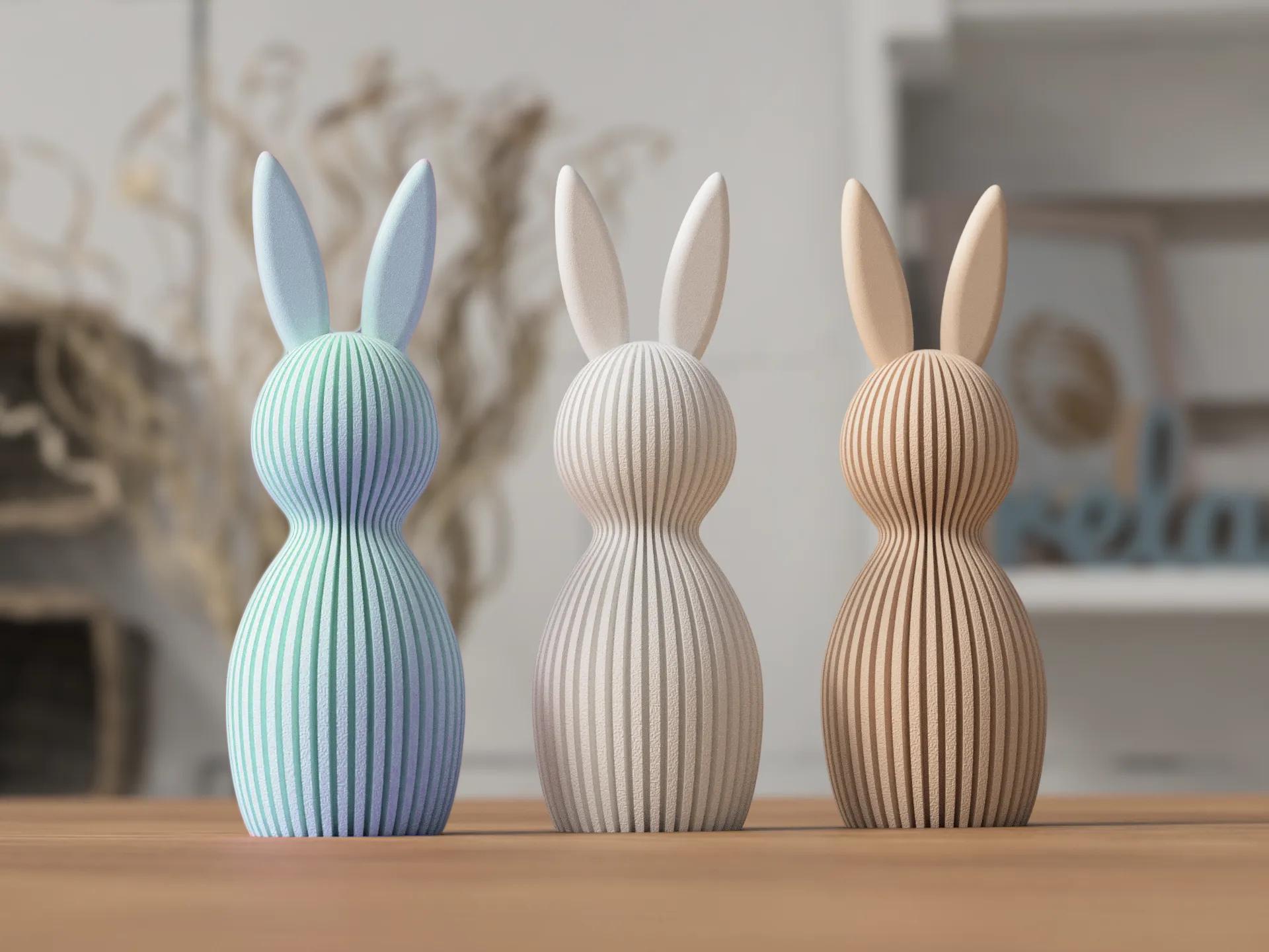 3D-Printed Minimalist Easter Bunny Decoration – Modern Easter Decor – Scandinavian Design – 110 mm Tall