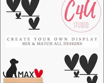Modern Hearts STL Set | 4 Heart Sizes | Interchangeable Decor | 3D Print Files | Mix & Match