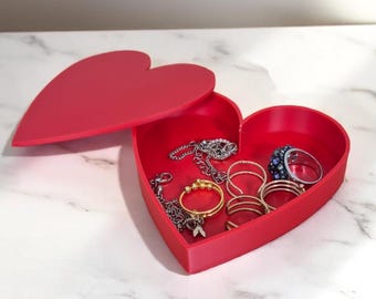 Personalized Heart Jewelry Box | 3D Printed Storage Box | Heart Box with Name