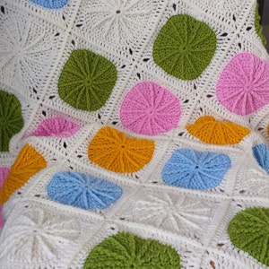 crochet pattern, circle afghan, crochet blanket pattern, baby blanket pattern image 3