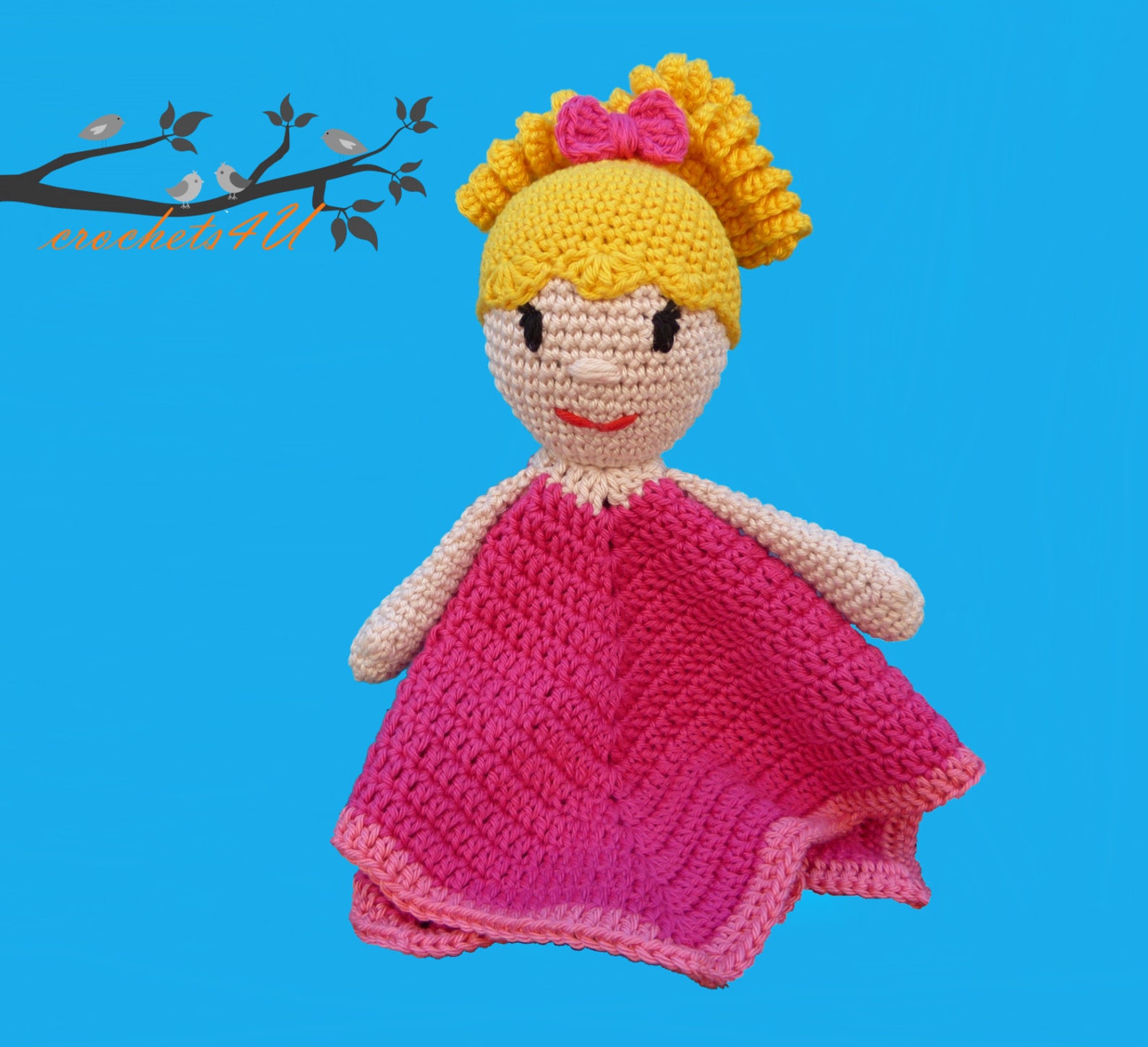 Crochet Pattern Lovey Girl, Security Blanket, Crochet Pattern Etsy Canada
