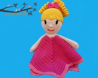 crochet pattern lovey girl, security blanket, crochet pattern