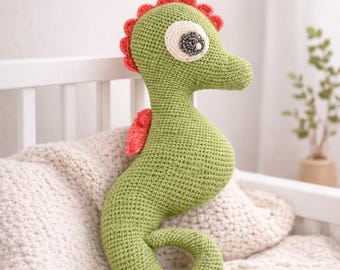 Patrón de crochet Caballito de mar PDF – Amigurumi en una sola pieza – Costura minimalista – Patrón de crochet Joekedoe