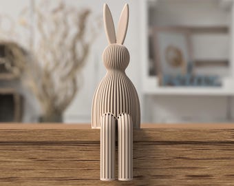 Japandi Easter Bunny for Plant | Minimalist Easter Decor | Modern Easter Decoration | 3D Printed Bunny